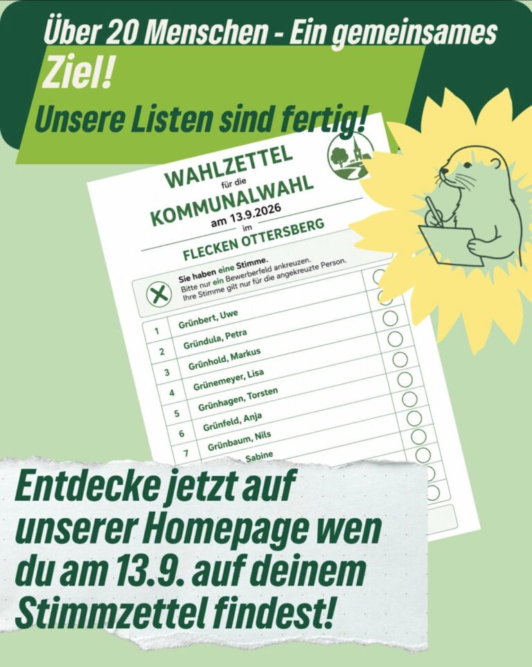 Unsere Listen stehen – das echte GRÜN wählen am 13. September